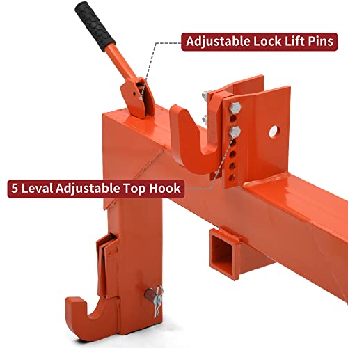 YITAMOTOR 3 Point Quick Hitch, 3000 lbs 3-Pt Attachments with 2" Receiver Hitch Adaptation to Category 1 & 2 Tractor with 5 Level Adjustable Bolt