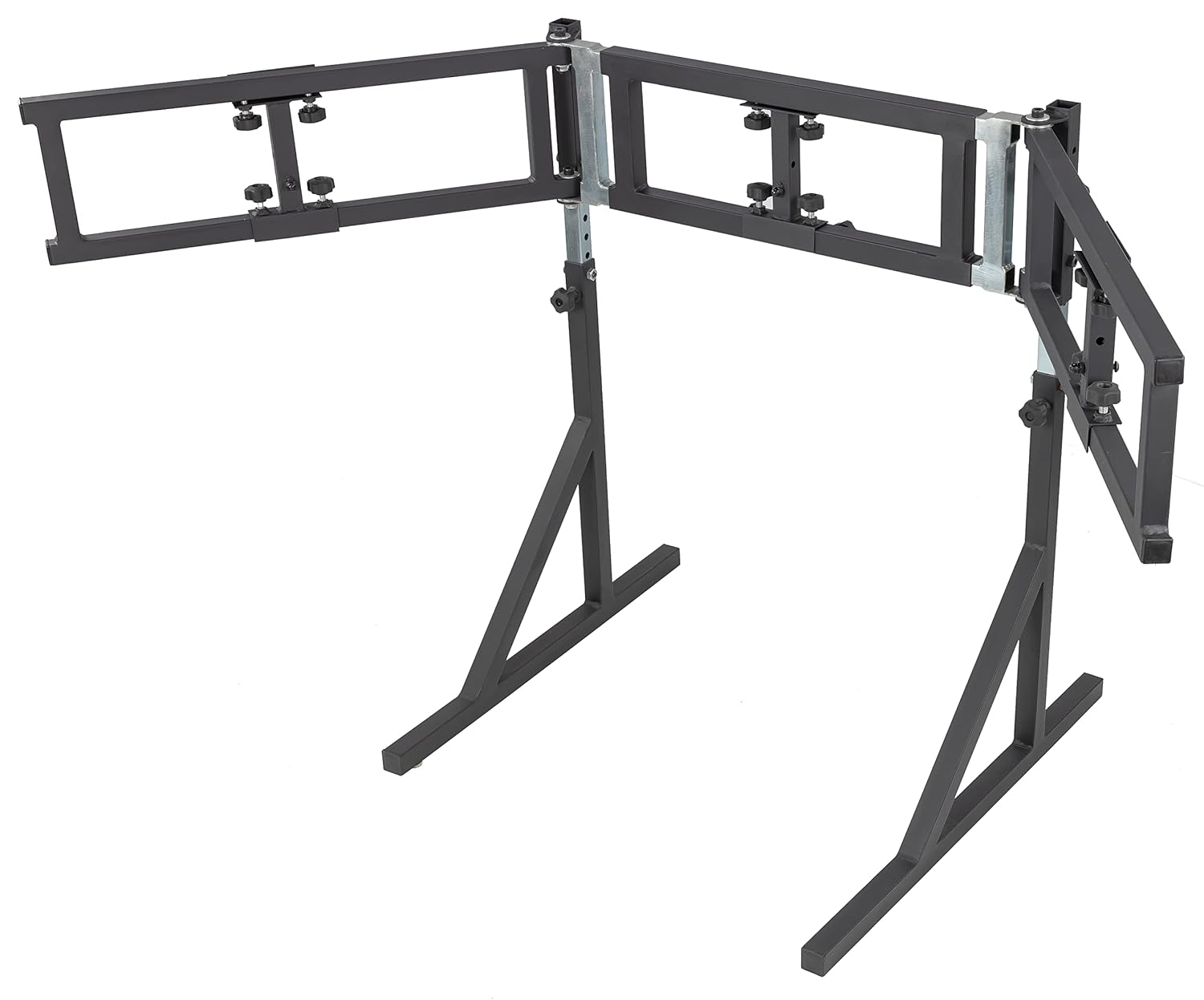 SimFab Triple Monitor Stand for Racing and Flight Simulators Model LD | Up to 100x100mm VESA Mount or M4/M5 Hardware (Triple Monitor Stand, Light Duty Mount Brackets)
