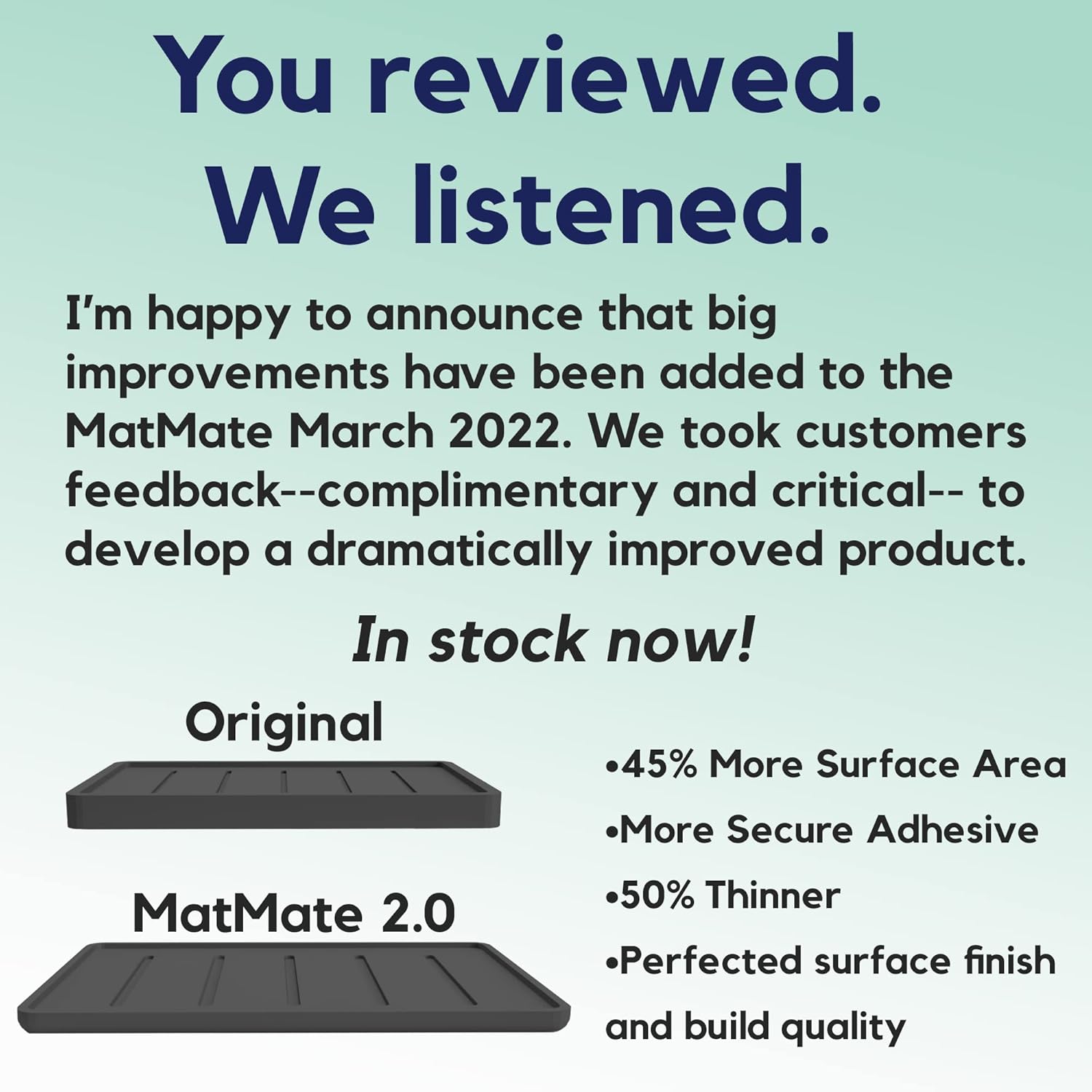 MatMate Car Floor Mat Universal Heel Protector Pad with Carpet-Safe Adhesive - Protect Floor Mat from Tears, Marks, Rips & Holes - Made in USA Dark Grey Pack of 2