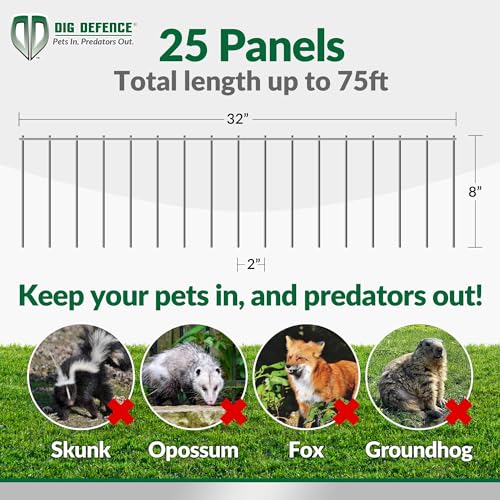 Dig Defence - The Original Animal Barrier Fence, No Dig Underground Fence System for Dogs and Other Animals, 10 Pack - Up to 30’ Total Length - No Dig Fence, (Black)