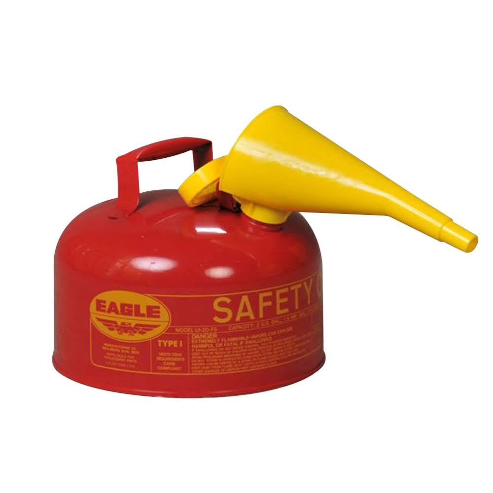 Eagle 2 Gallon Type I Steel Safety GAS Can (Red) Carb Approved UI 20FS
