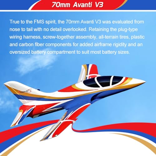 Fms Rc Jets 70mm Viper V2 EDF Navy Blue rc Airplanes for Adults for Trainer for Beginners 6 CH Remote Control Planes PNP (NO Control Battery Charger)
