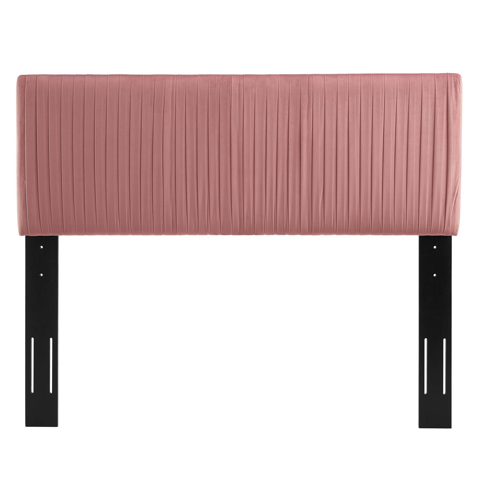 Modway Eloise Channel Tufted Performance Velvet Full/Queen Headboard in Dusty Rose