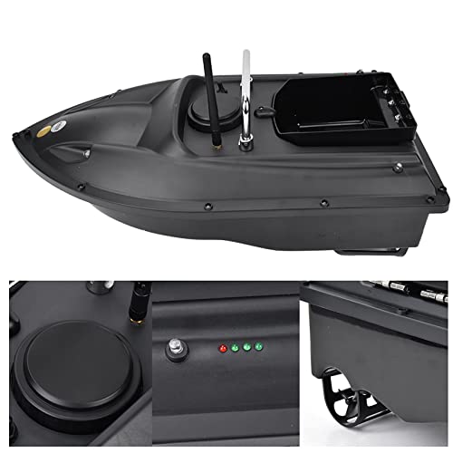 RC Bait Boat for Surf Fishing, 600M Black Remote Control Fishing Lure Bait Boat Fish Finder, Fishing Bait Boat Hook Post Boat, Loading Bait Boat for Carp Fishing Hook[US-Black]
