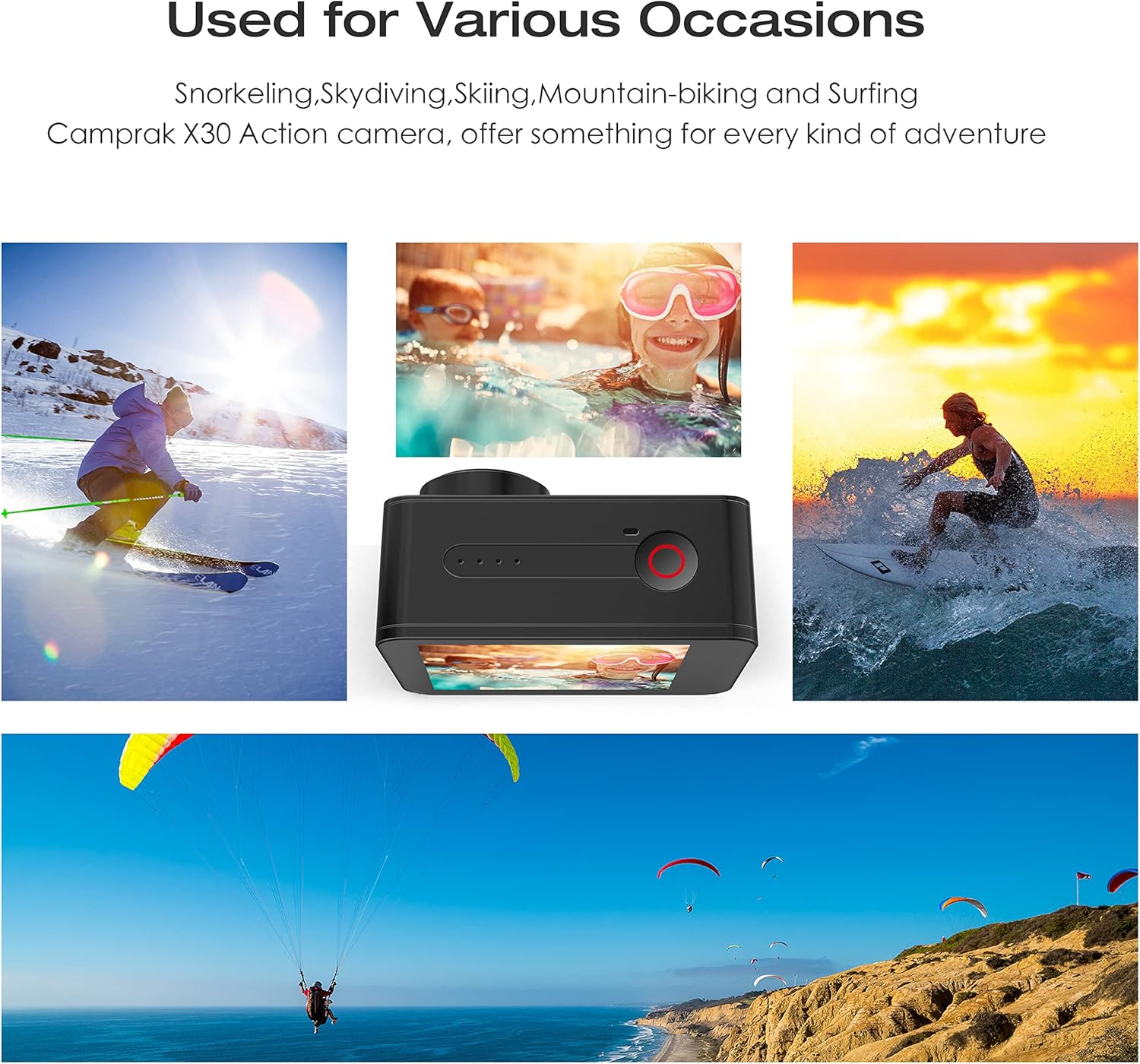 4K 60fps 20MP Underwater Action Camera Touch Screen WiFi 131feet Waterproof Camera Camcorder 170�� Wide Angle Stabilizer Camera with 2x1350mAh Rechargeable Batteries and Accessories Kit