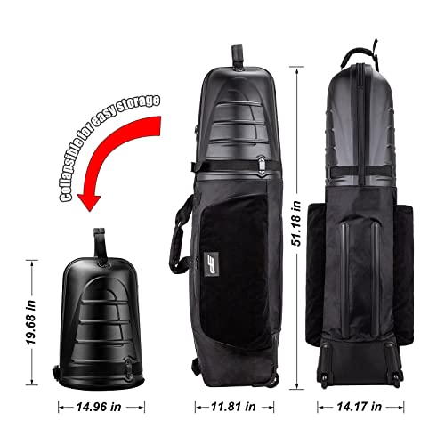Golf Travel Bags for Airlines with Reinforced Wheels and Hard Case Top, Excellent Zipper Protect Your Clubs, Lightweight and Easy to Maneuver…