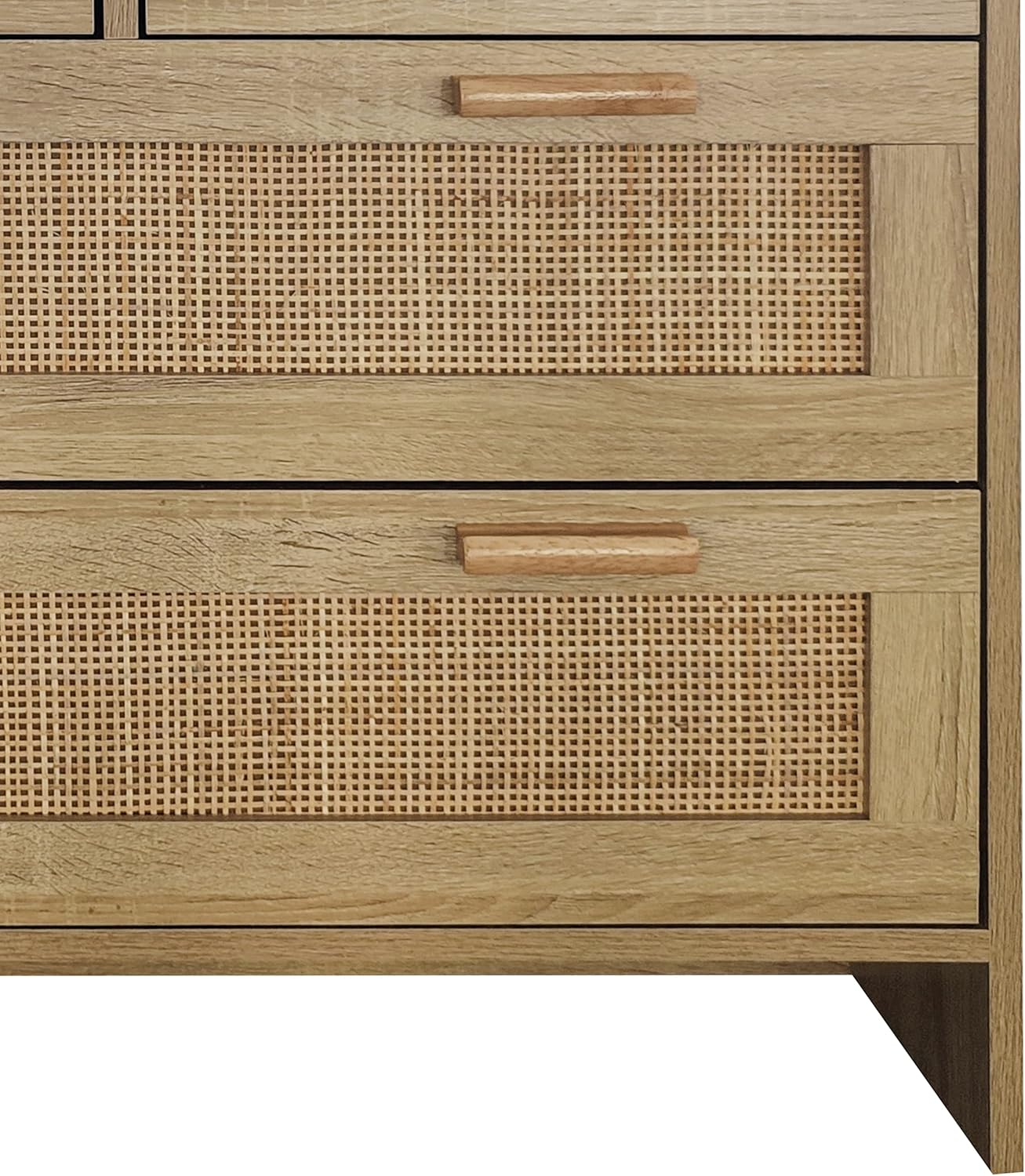 31.5" W Buffet Kitchen Storage Decorated Doors,4 Drawers Rattan Sideboard for Dining Room, Hallway, Cupboard Console Table, Liquor/Accent Cabinet,Natural