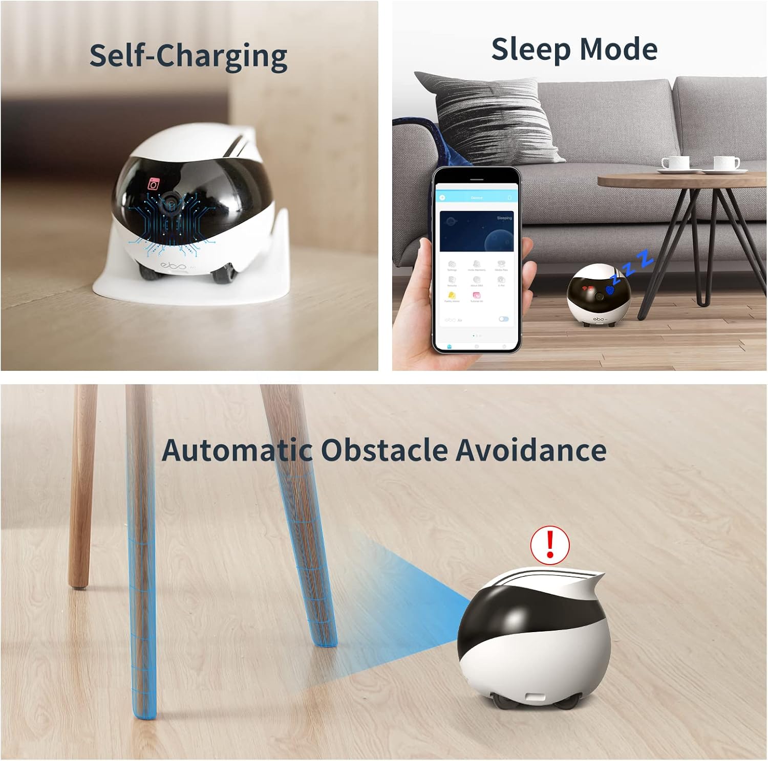 Enabot Security Monitor Home Robot Pet Camera, 2 Way Audio AI Tracking Monitors with E-Pet, Wireless Self-Charging Night Vision Companion for Elderly Pet Kid, 32GB SD Card APP Remote Control