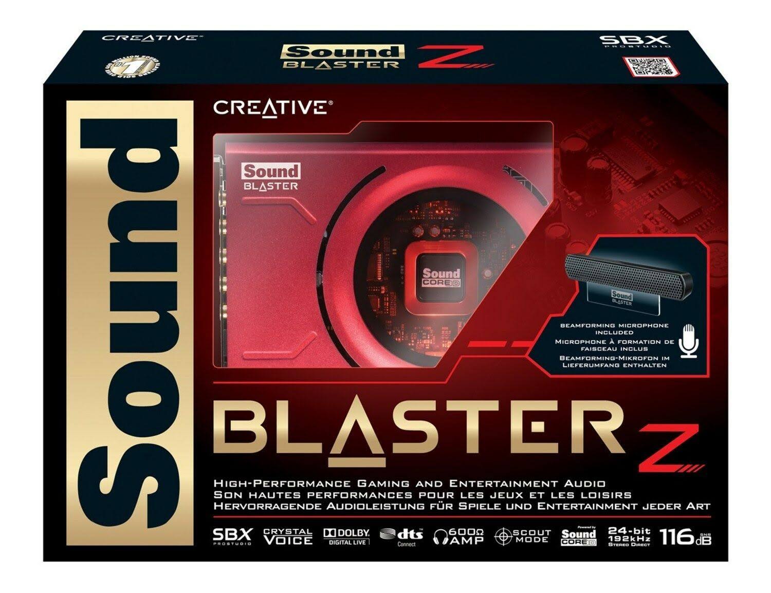 Sound Blaster Z PCIe Gaming Sound Card with High Performance Headphone Amp and B