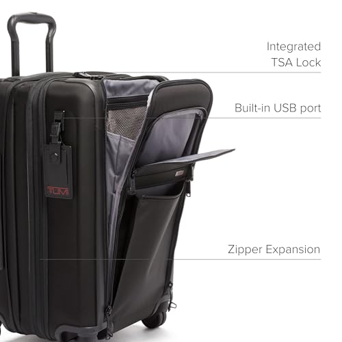 TUMI - Alpha International Expandable 4 Wheeled Carry-On - Rolling Carry On Suitcase for Domestic & International Travel - Black