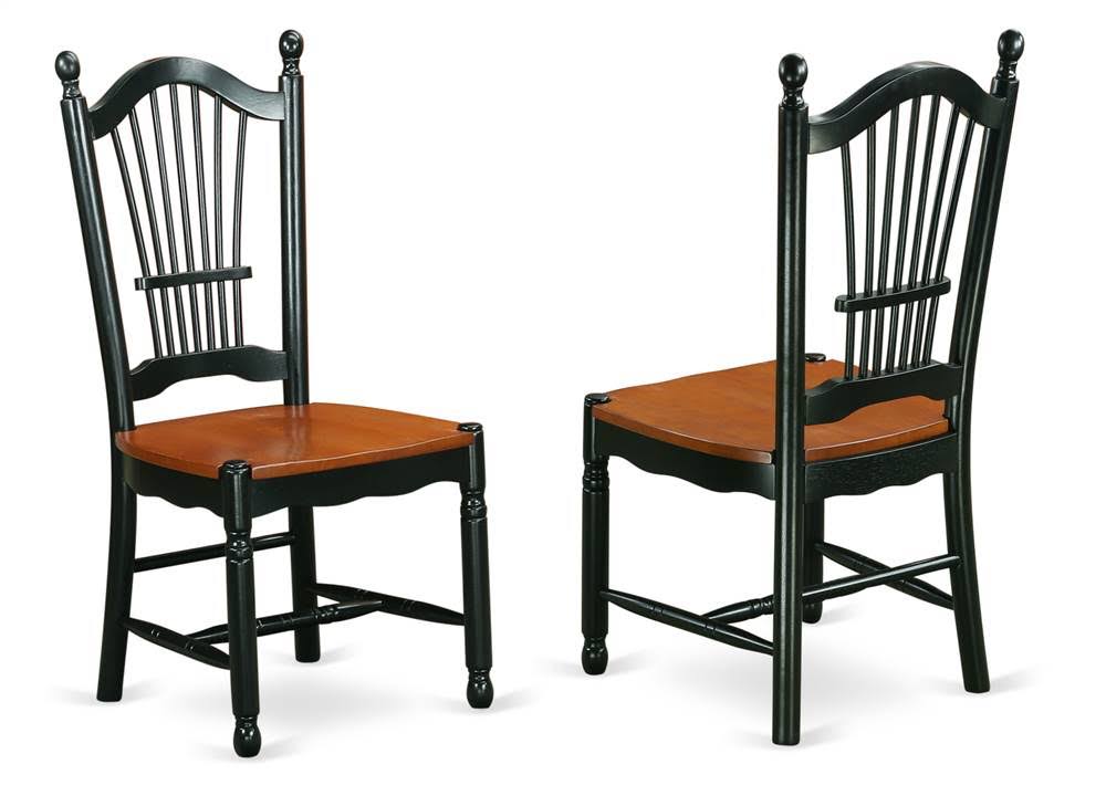 East West Furniture Pldo7-bch-w Dining Set 7 Pieces Black/Cherry