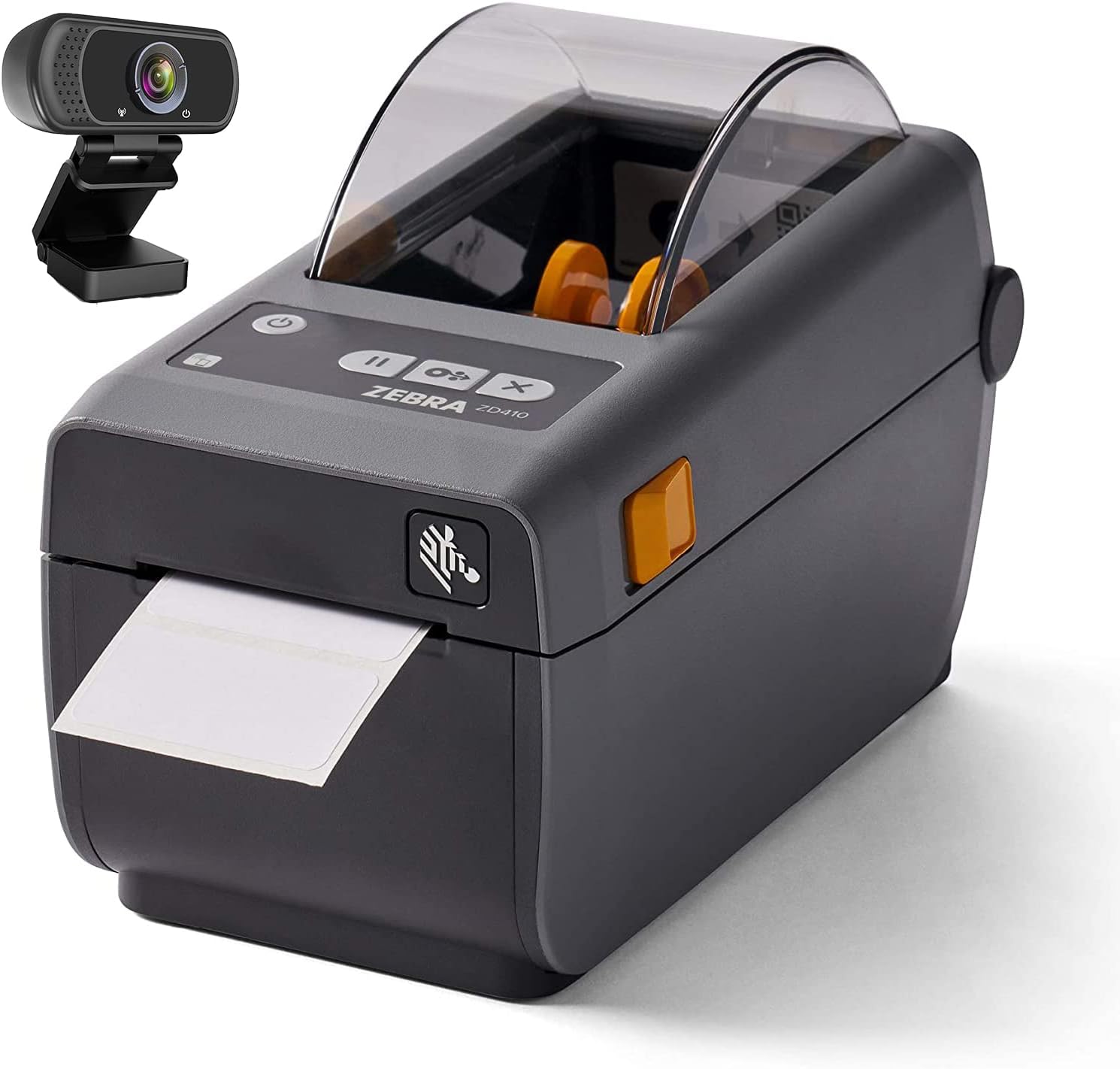 ZEBRA ZD410 Direct Handy Thermal Monochrome Black and White Label Desktop Printer, Grey - Print Width of 2 in, Bluetooth, USB and Ethernet Port Connectivity - ZD41022, BROAGE External Webcam