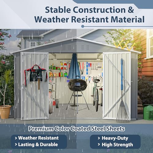 6x4 Ft Outdoor Storage Shed, Heavy-Duty All-Weather Tool Shed with Lockable Doors, Durable Resin Construction for, Patio & Backyard Organization Black