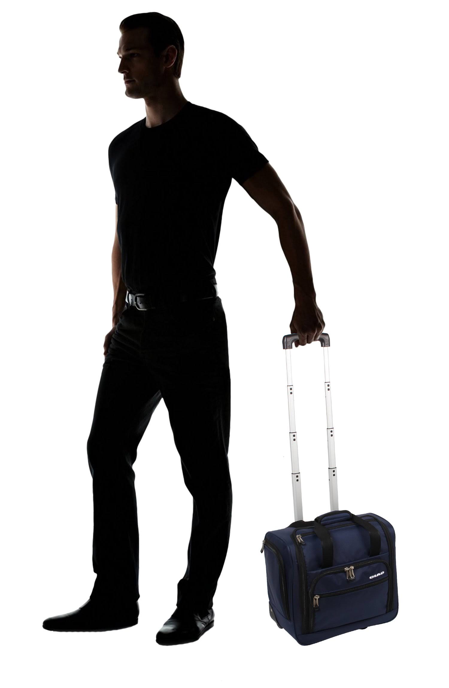 Ciao! 15x22 Wheeled Underseat Carry-On - Navy - Underseat Luggage
