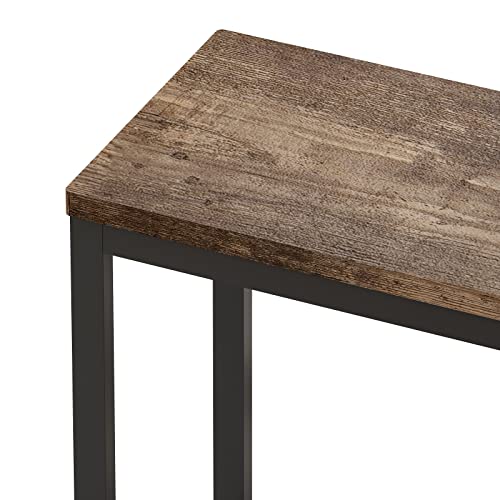 Danxee 4 Piece Iron Kitchen Breakfast Nook Counter Height Dining Table Set with 3 Wood Stools, Compact Kitchen Table for Kitchen, Dining Room, Dinette, Breakfast Nook, Pub Table (Natural)