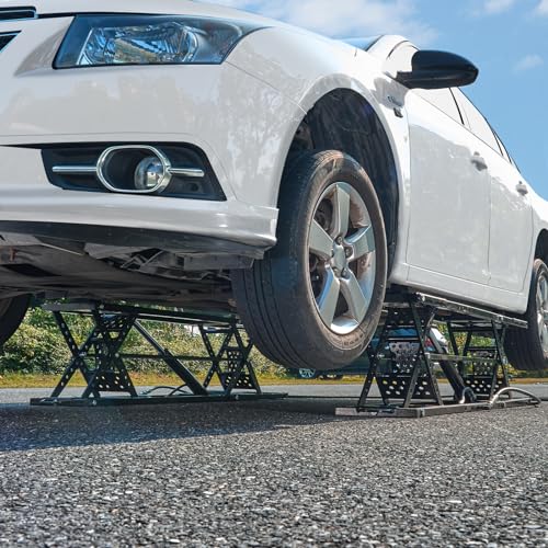 VEVOR Portable Car Lift, 7,000 LBS Capacity, 26.8" Max. Height, Heavy-Duty Carbon Steel Truck Lift with 120V Power Unit