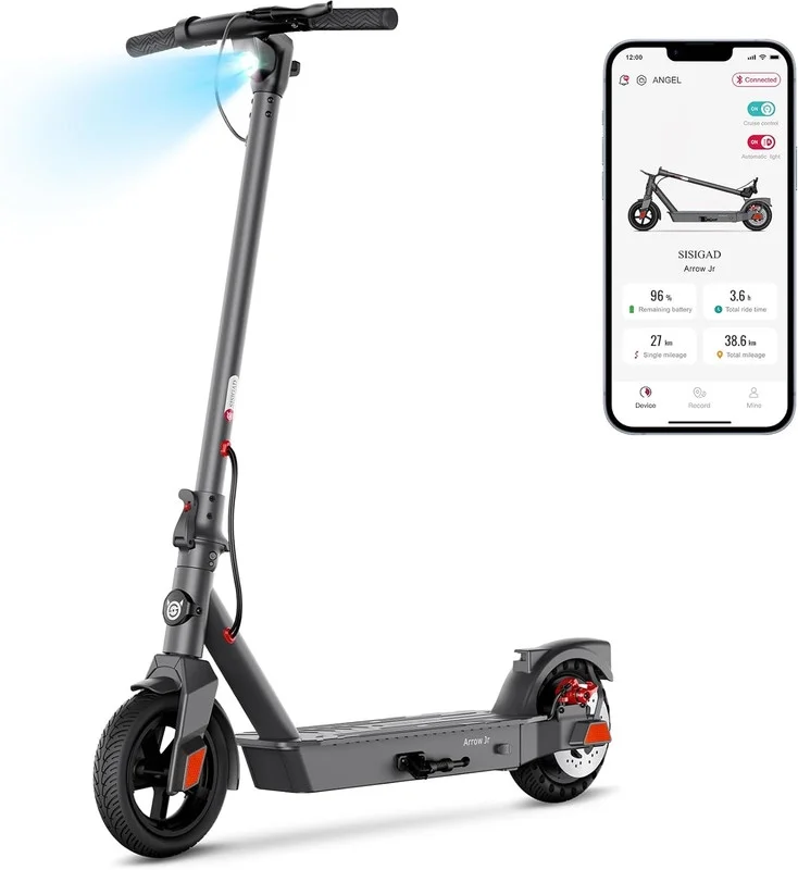 SISIGAD Electric Scooter for Adults, Peak 500W Motor, 8.5" Solid Tires, 15 Miles Long Range & 19Mph Speed Folding Electric Adult Scooter for Commuting with Double Braking System