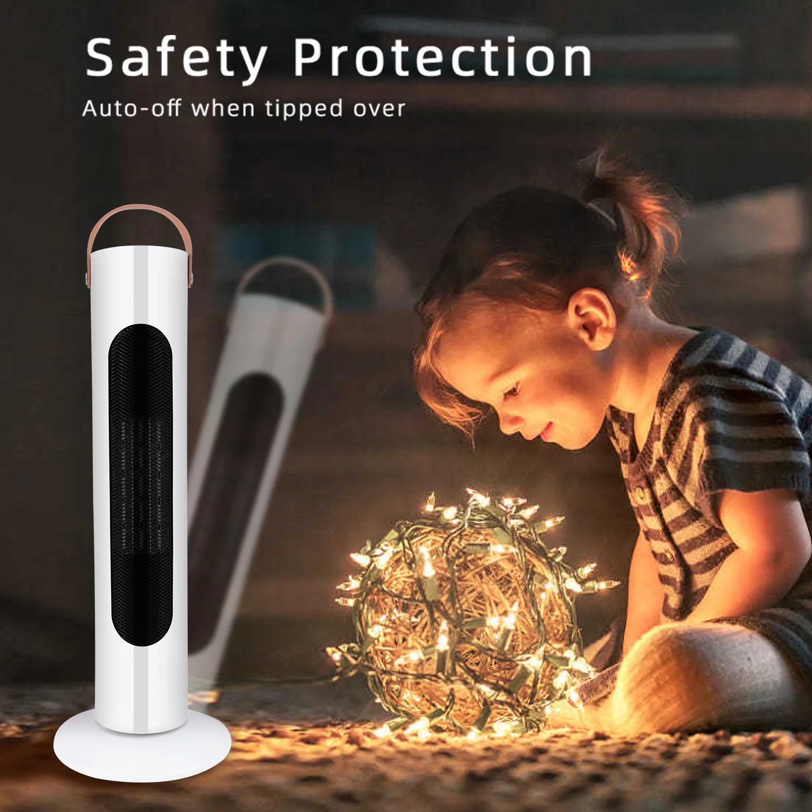 Dubbin Space Heater 24" Tower Electric Heater Portable Heater with Remote for Bedroom, Office, Indoor