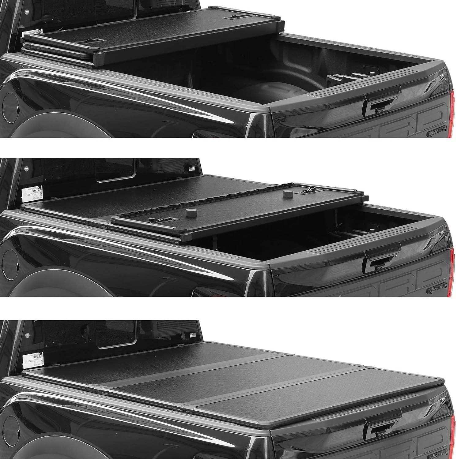 Lyon Cover 6'4" / 76.3" Hard Tri-Fold Truck Pickup Bed for 2003-2024 Ram 1500 2500 3500 w/o Rambox | LED Lamp | 3 Years Warranty |