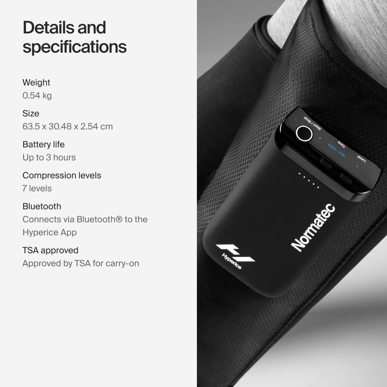 Hyperice Normatec Go Calf - Recovery System with Patented Dynamic Compression Massage Technology - Targeted Relief for Pain and Inflammation - FSA-HSA Approved