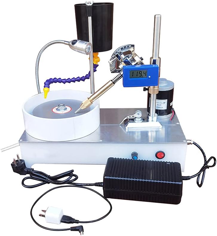 Gemstone Grinding Faceting Machine Faceted Gem Polishing Machine Jewelry Polisher Flat Grinder Lapidary Machine 2800RPM 120W (New Standard Machine)
