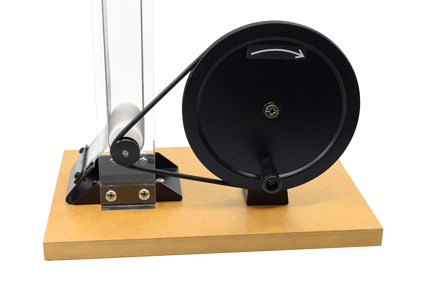 Hand Crank Van De Graaf Generator, up to 100kV, 7.5" Dome, 4" Discharge Sphere, 22" Tall