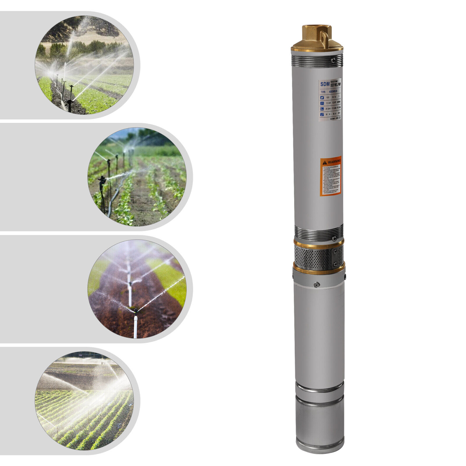 FETCOI 1.5HP Deep Well Pump Submersible Well Pump 24GPM 110V Pump - Stainless Steel