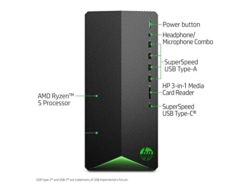 HP Pavilion Gaming Desktop Computer, AMD 6-Core Ryzen 5 5600G Processor(Beat i7-8700, Upto 4.4GHz), AMD Radeon RX5500 4 GB, 8GB RAM, 256GB PCIe NVMe SSD,Mouse and Keyboard, Win 10 Home