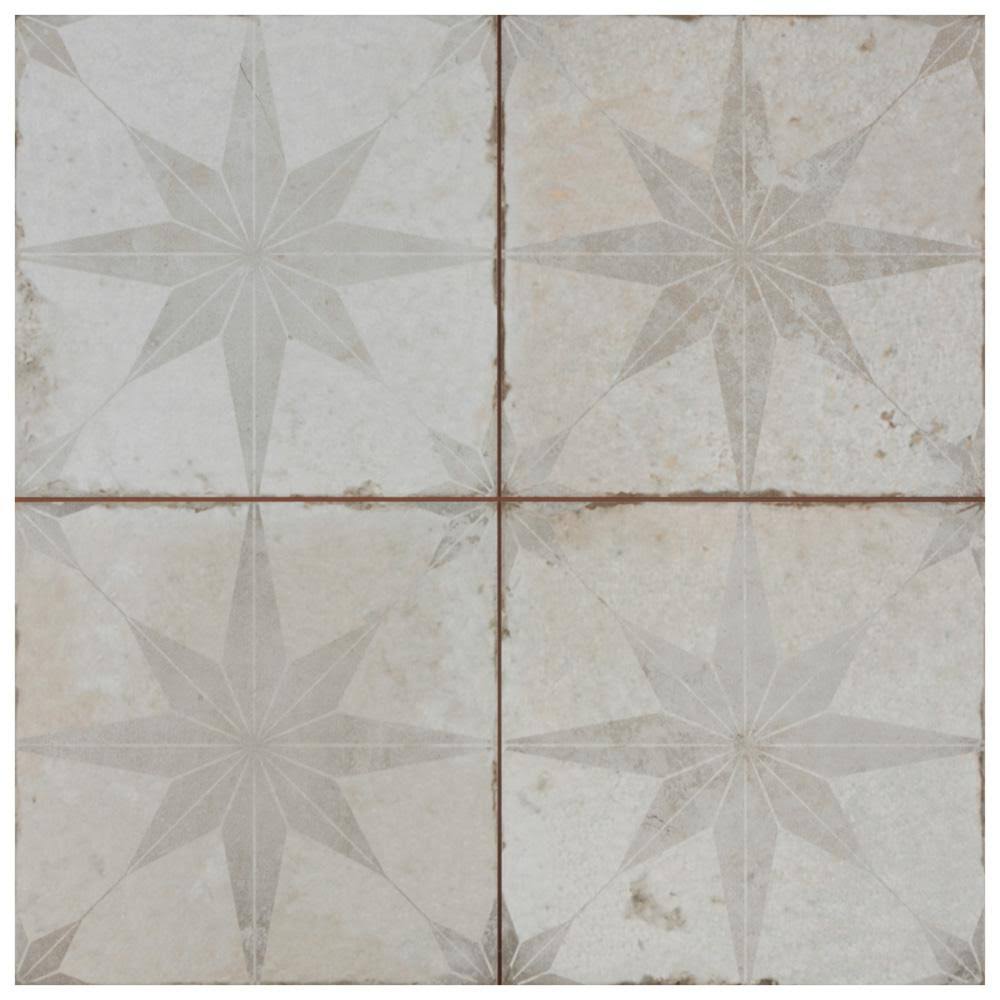 Merola Tile Kings Star White 17-5/8 in. x 17-5/8 in. Ceramic Floor and Wall Tile (11.02 Sq. ft./Case)