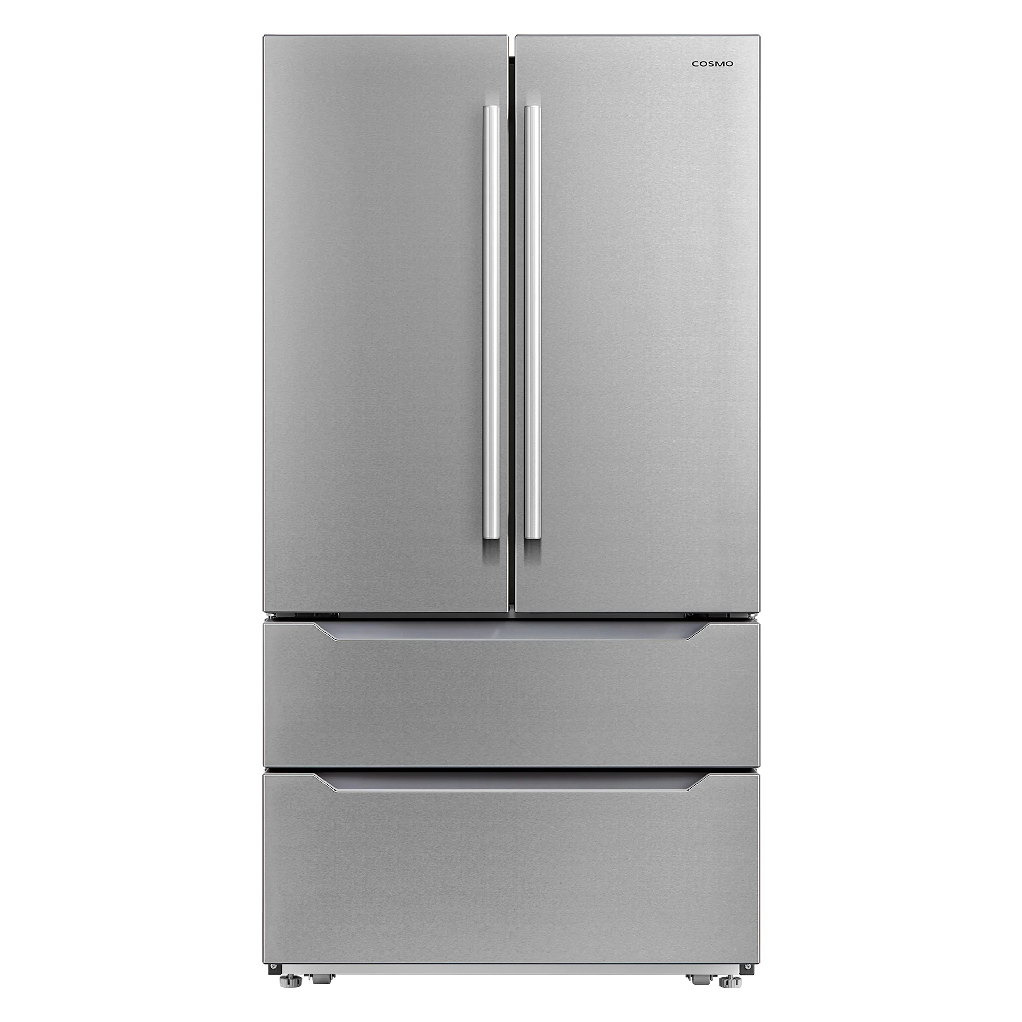 Cosmo 5 Piece Kitchen Appliance Package With 30" Electric Cooktop 30" Wall Mount Range Hood 24" Single Electric Wall Oven 30" Over-The-Range Microwave & French Door Refrigerator