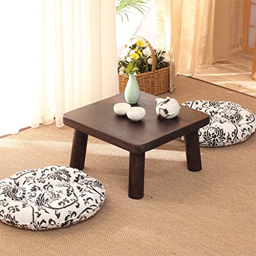 Retro Japanese-Style Small Coffee Table Bay Window Square Coffee Table Zen Tea Low Table Simple Tatami Table Low Stool (Size : 36x36x21cm)