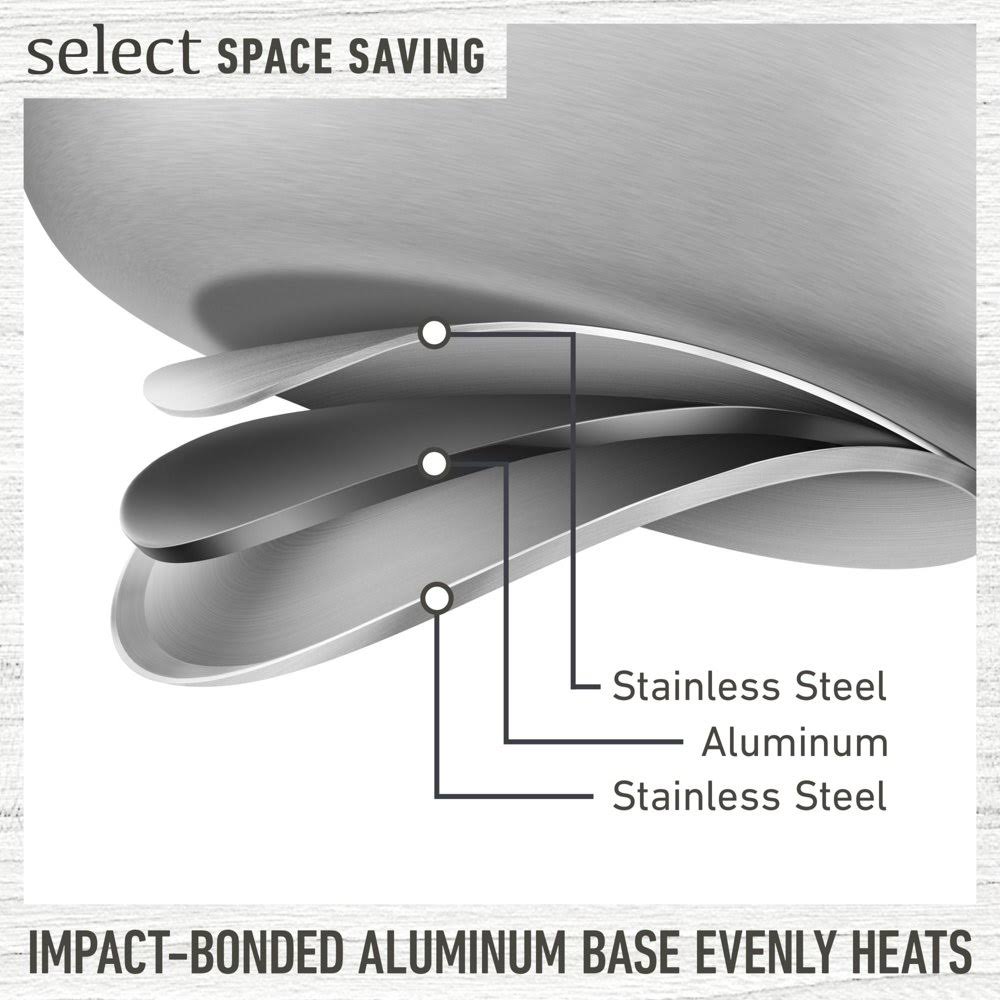 Select by Calphalon Stainless Steel Space Saving Fry Pan Set