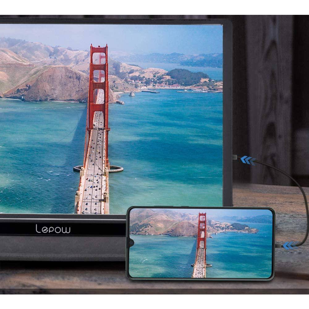 Portable Monitor Lepow 15.6x22 Computer Display 19201080 Full HD IPS Screen