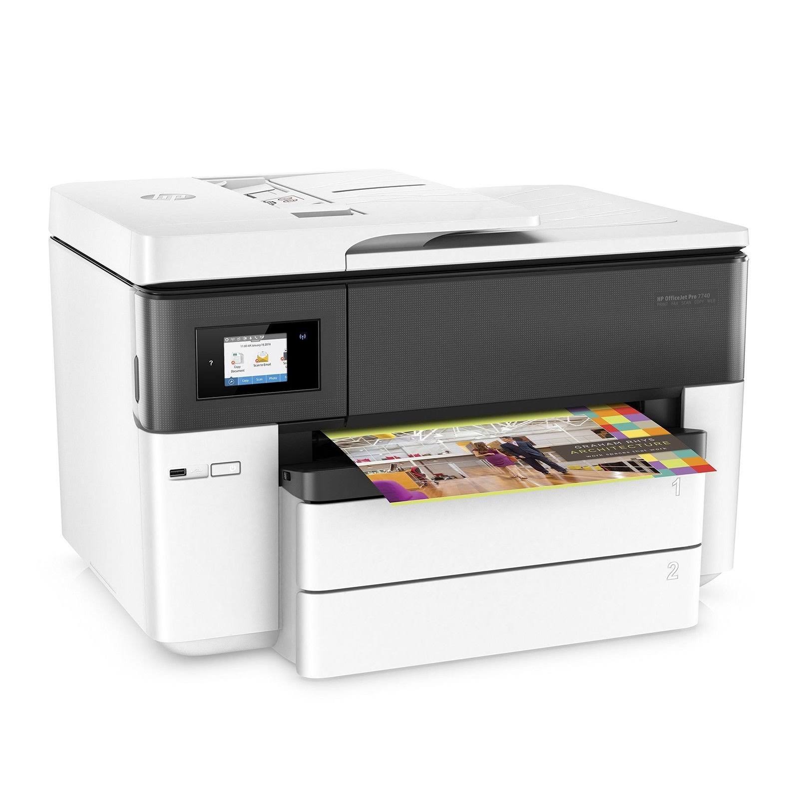 HP OfficeJet Pro 7740 Wide Format Wireless All-In-One Thermal Inkjet Printer - Print, Copy, Scan, Fax