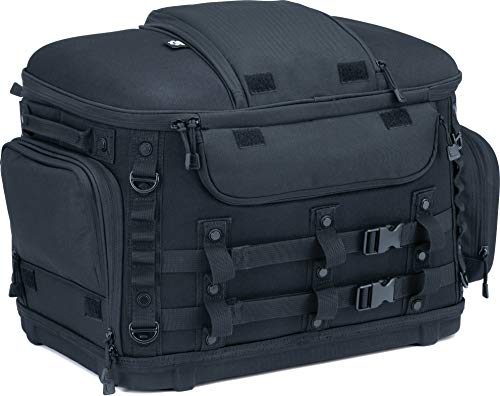 Kuryakyn 5723 Titan Pet Palace: Portable Weather Resistance and Heat Reducing Motorcycle Dog/Cat Carrier Crate for Touring Seat, Black Large