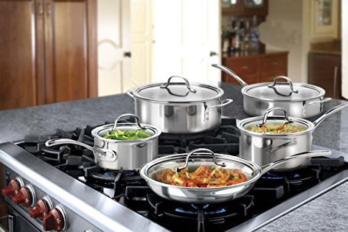 Calphalon 10 Piece Tri-Ply Cookware Set, Medium, Stainless Steel