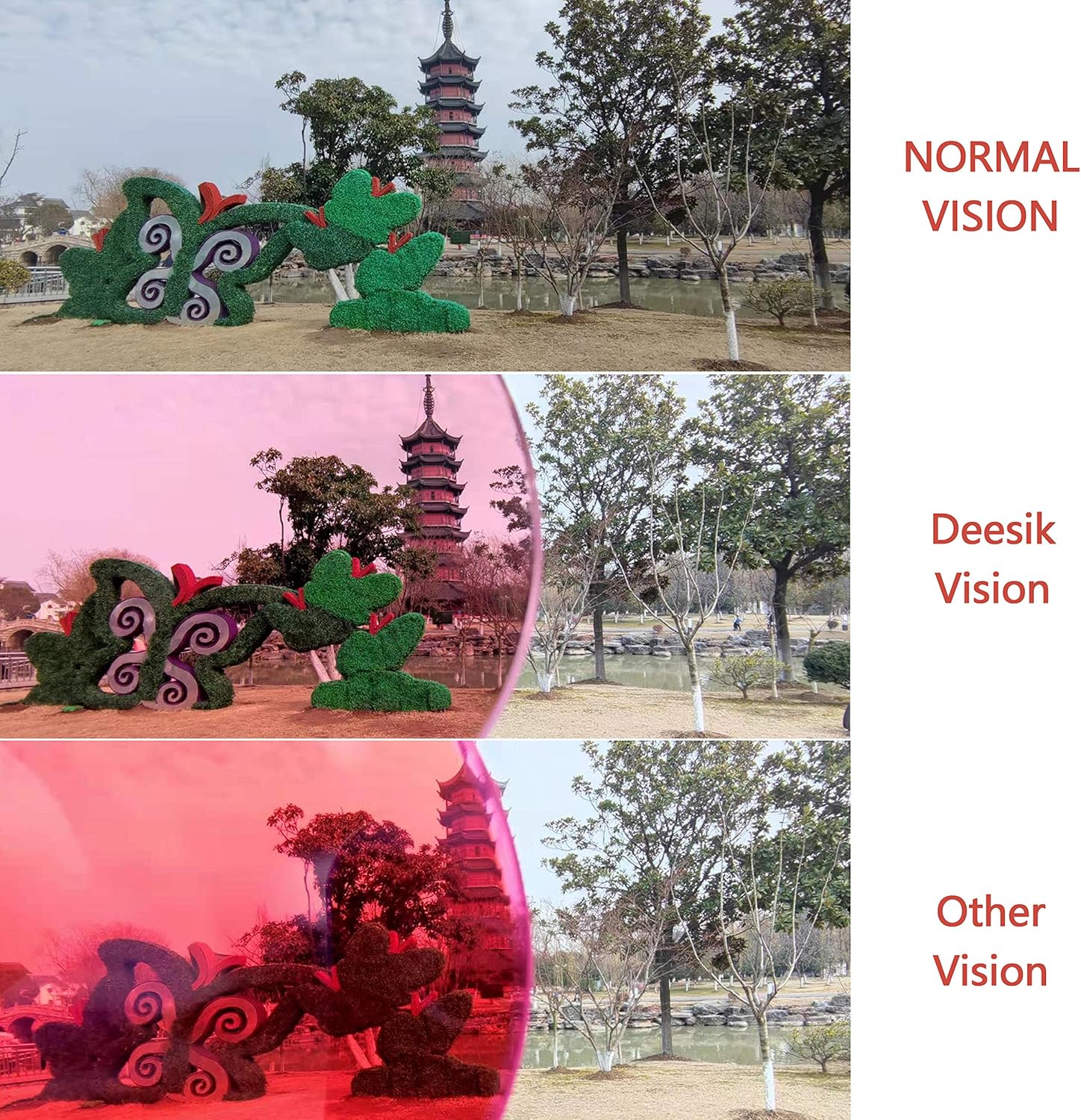 2 Pack Color Blind Glasses for Men - 1 pcs can readable Color Blind Pictures - 1 pcs is are Enhanced-Premium High Contrast Colorblind Glasses