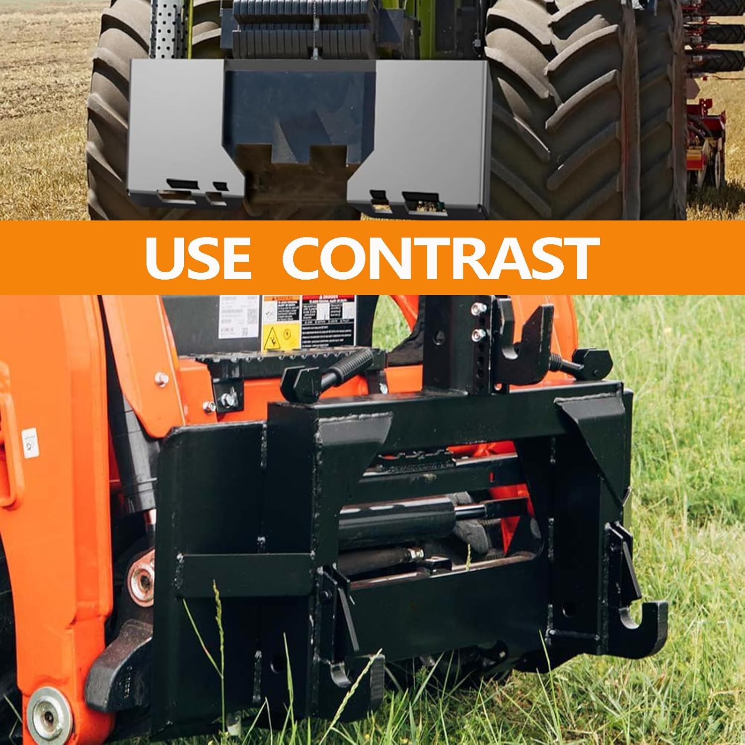 Front Loader Tractor Quick Hitch Adapter Cat 1 Conversion, Modified 3-Point Attachment for Category 1, Adapter to Convert Skid Steer Attachment Plate to 3 Point Quick Hitch