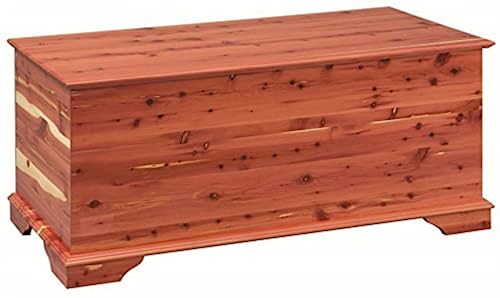 42" Heirloom Aromatic Red Cedar Hope Chest, Storage Trunk for Blankets - Amish Made in America (Large, Natural)