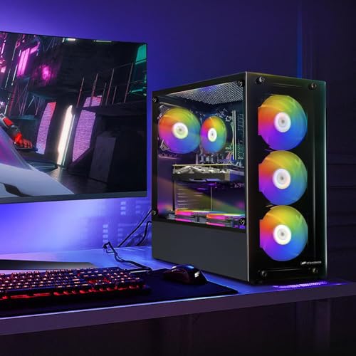 STGAubron Gaming Desktop PC, Radeon RX 580 8G GDDR5, Intel Core i7 3.4G up to 3.9G, 16G DDR3, 1T SSD, 600M WiFi,BT 5.0,RGB Fan x 6,RGB Keyboard&Mouse&Mouse Pad,RGB BT Sound Bar,RGB BT Gaming Mic,W10H6