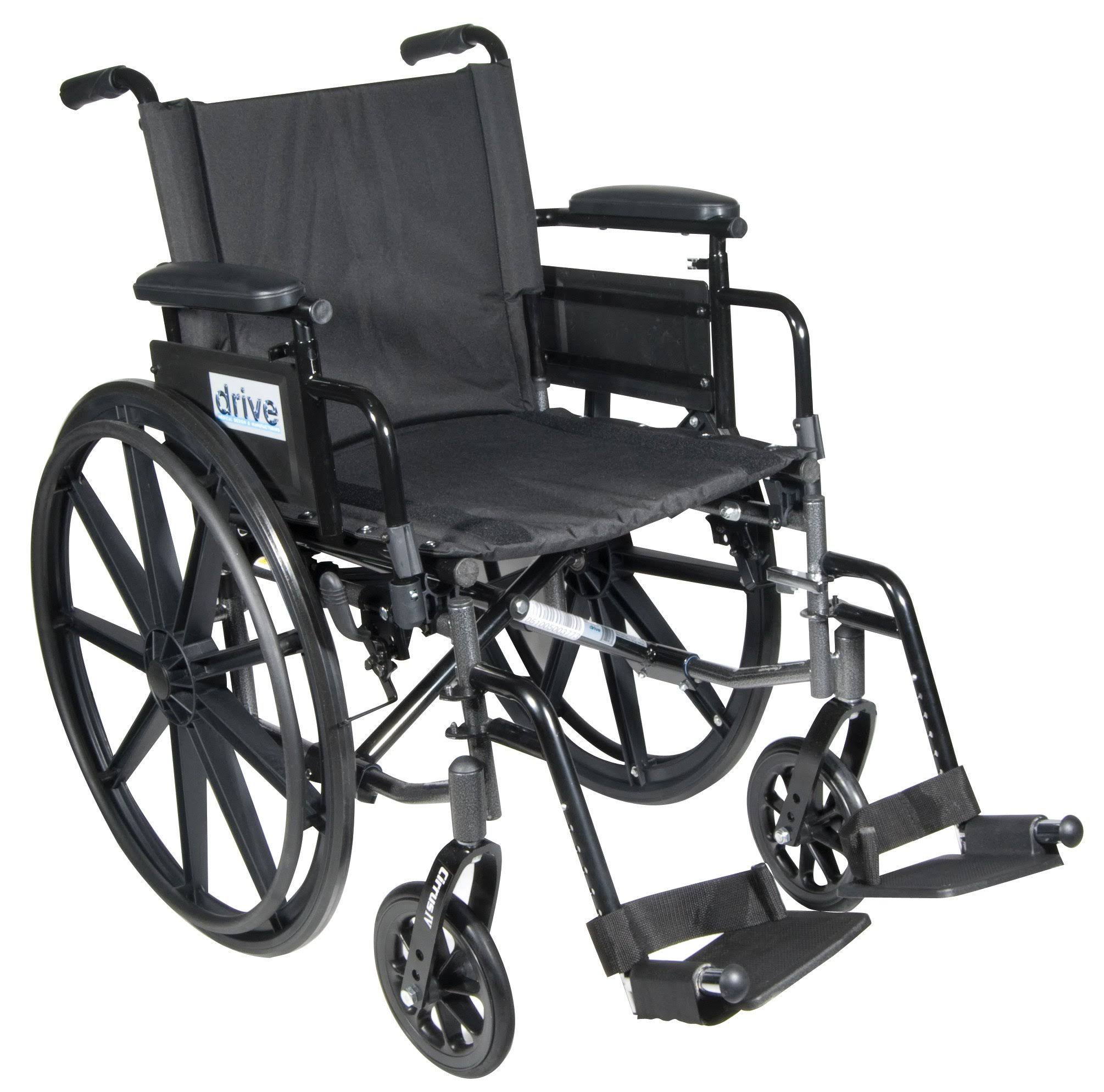 Drive Medical Cirrus IV Lightweight Dual Axle Wheelchair with Adjustable Arms Detachable Desk Arms Swing Away Footrests 20x22 Se