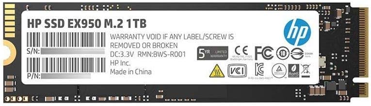 HP EX950 M.2 2TB PCIe 3.1 x4 NVMe 3D TLC NAND Internal Solid State Drive (SSD) 5MS24AA#ABC