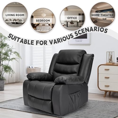 Power Lift Recliner Chair for Elderly, Electric Recliner Chairs with Massage and Heating Funtion, USB Port, Remote Control, Side Pocket, Leather Lift Chair for Living Room Home (Brown)