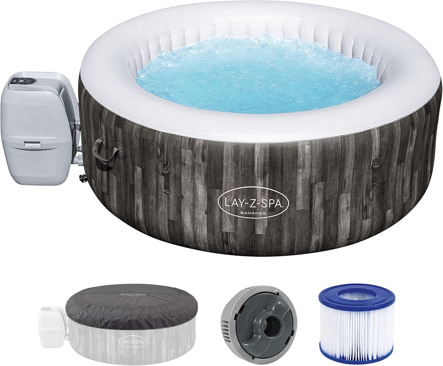 Lay-Z-Spa Bahamas Signature AirJet Inflatable Hot Tub Spa 2-4 Person