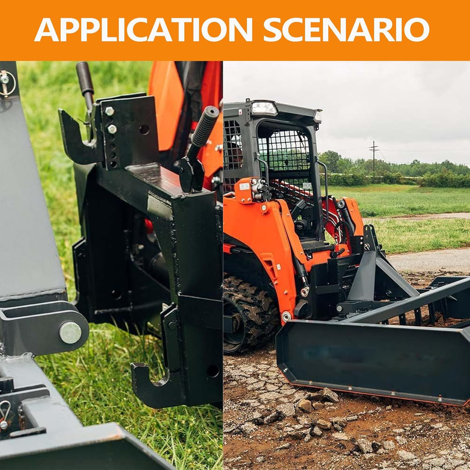 Front Loader Tractor Quick Hitch Adapter Cat 1 Conversion, Modified 3-Point Attachment for Category 1, Adapter to Convert Skid Steer Attachment Plate to 3 Point Quick Hitch