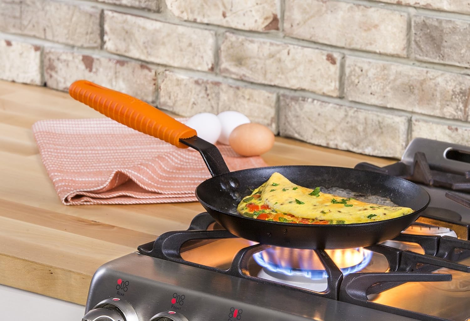 Lodge Manufacturing Company carbon steel skillet, 10-Inch, Black/Orange