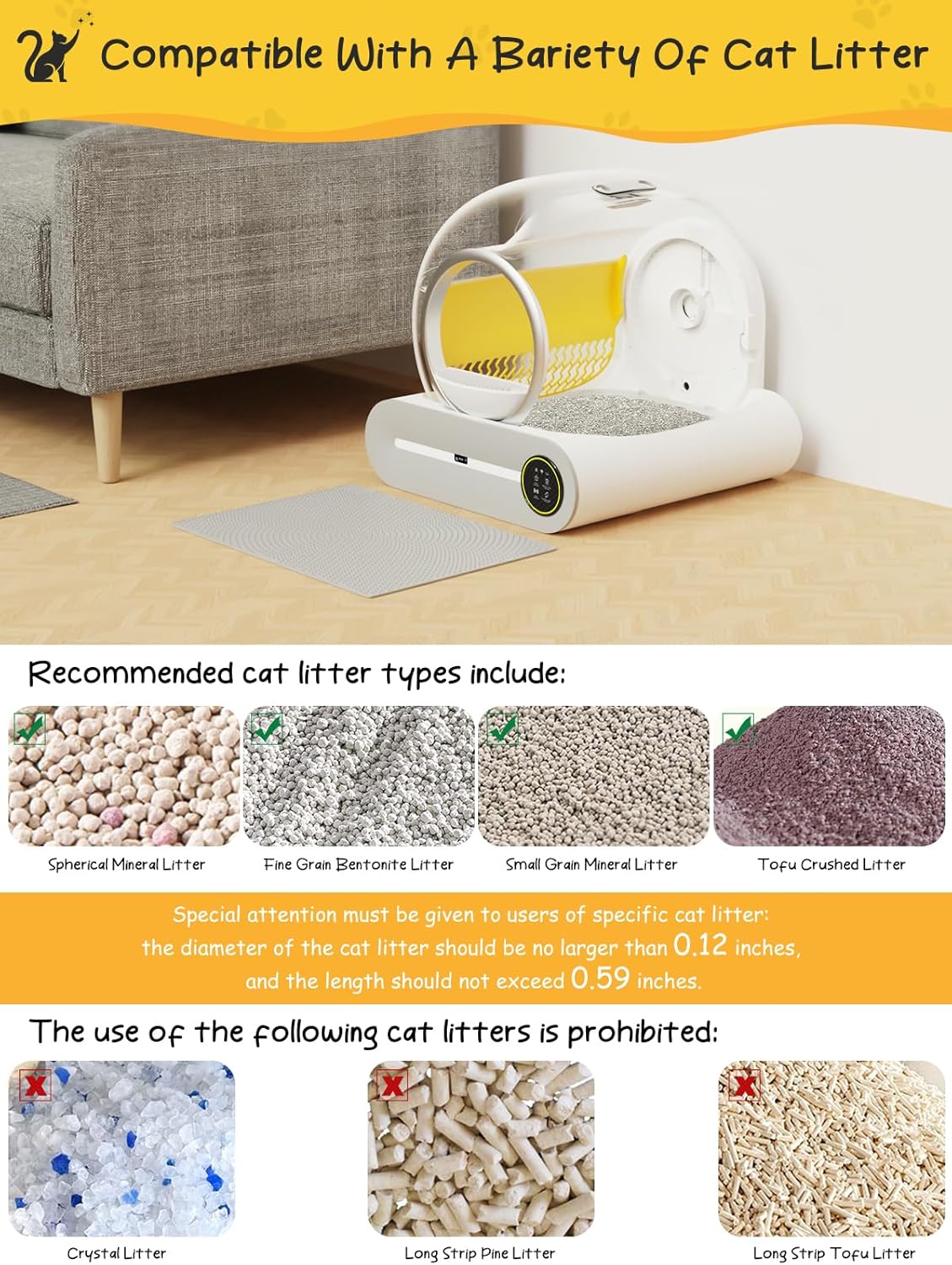 Smart Self-Cleaning Litter Box - 65L+9L Capacity, App Control, and Mess-Free Design for Multiple Cats