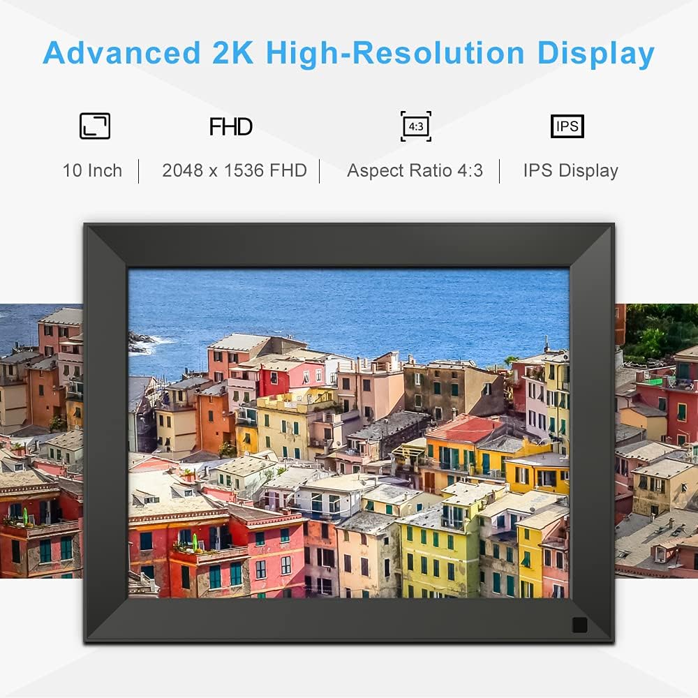 BSIMB Digital Picture Frame IPS Display, Wall-Mountable Electric Photo Frame with Remote Control, Place in Landscape&Portrait, Gift for Mother's Day