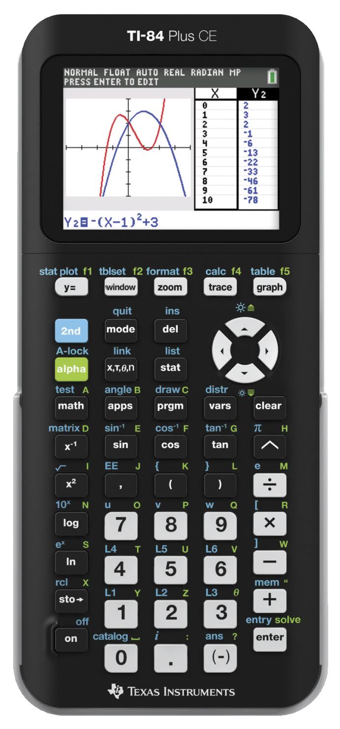 Texas Instruments Ti-84 Plus CE Graphing Calculator, Black