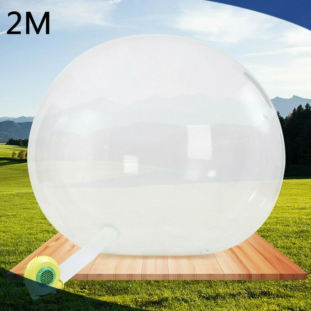 2M Luxury Outdoor Camping Inflatable Bubble Tent 360° Dome Air Blower 2 Meter Inflatable Bubble Tent Inflatable Tent For Trade Shows Garden Tent Stargazing Camping Inflatable Bubble Tent Transparent